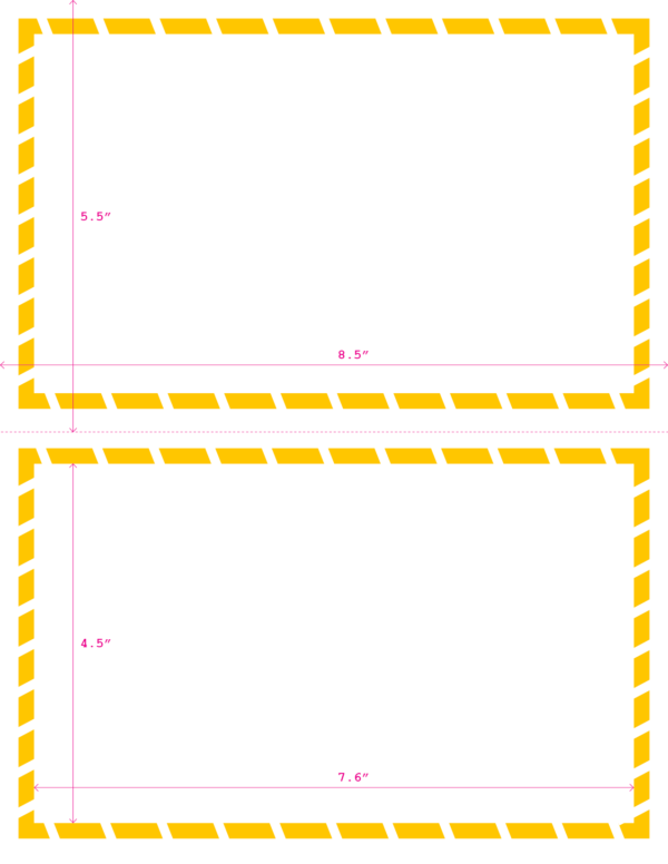 Blank WHMIS Yellow Shipping Label with dimensions