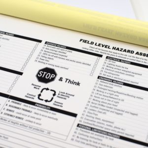 FLHA Field Level Hazard Assessment Front Closeup