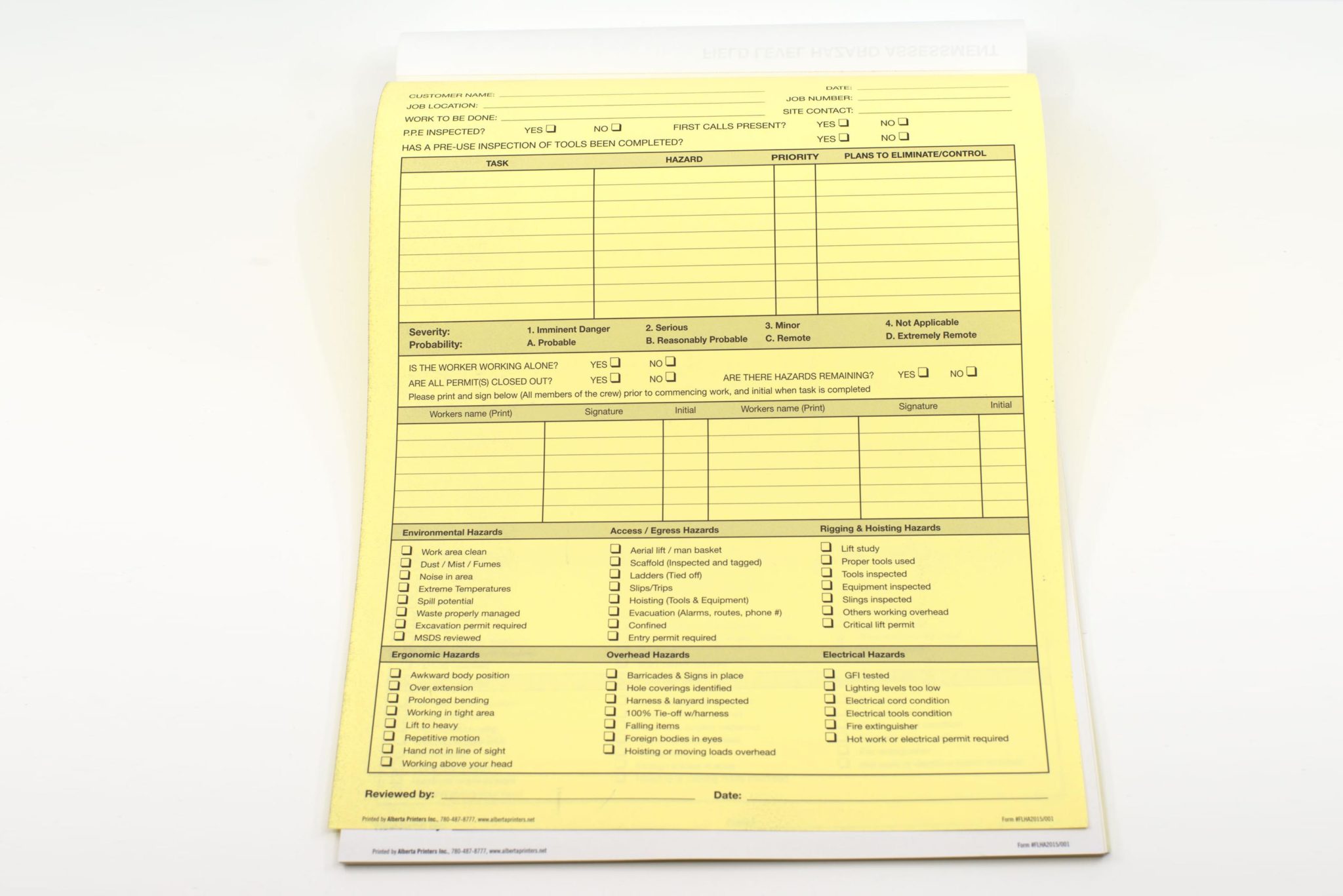 FLHA, 8.5x11, carbonless - Alberta Printers Store