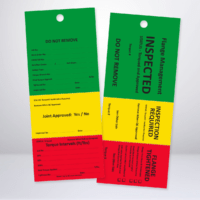 Flange Management Tag (Re-torque Tag), 3 colour, tear out